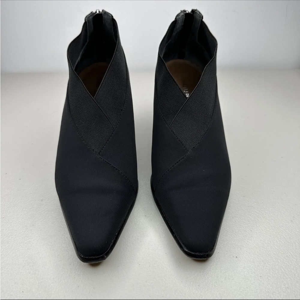 Donald J Pliner Leta Textile Kitten Heel Booties Black Women's 7 M Back Zip